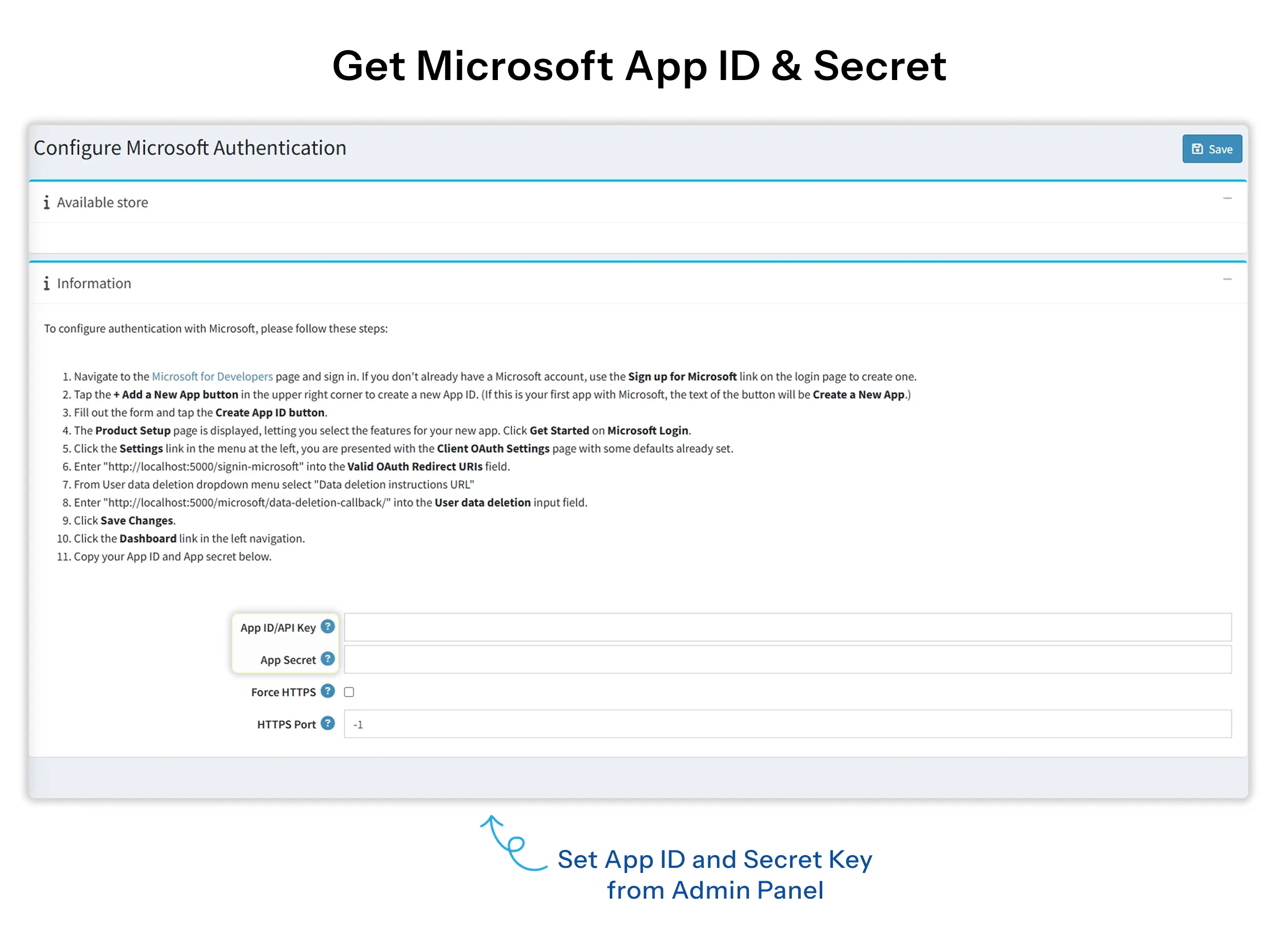Microsoft API Configuration